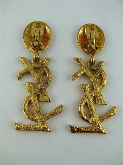 ysl earrings vintage|yves saint laurent gold earrings.